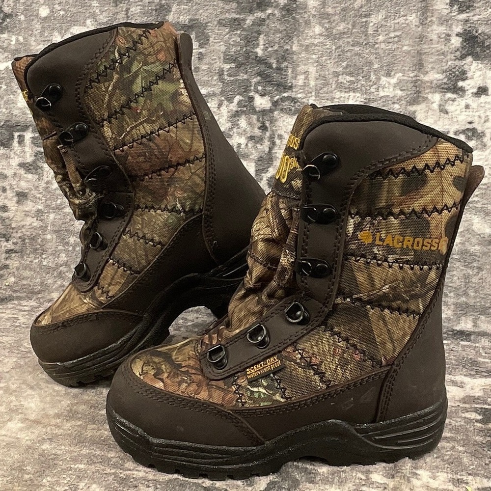 LaCrosse Silencer 800G Insulated Hunting Boots Youth‎ Size 1 Camo Waterproof